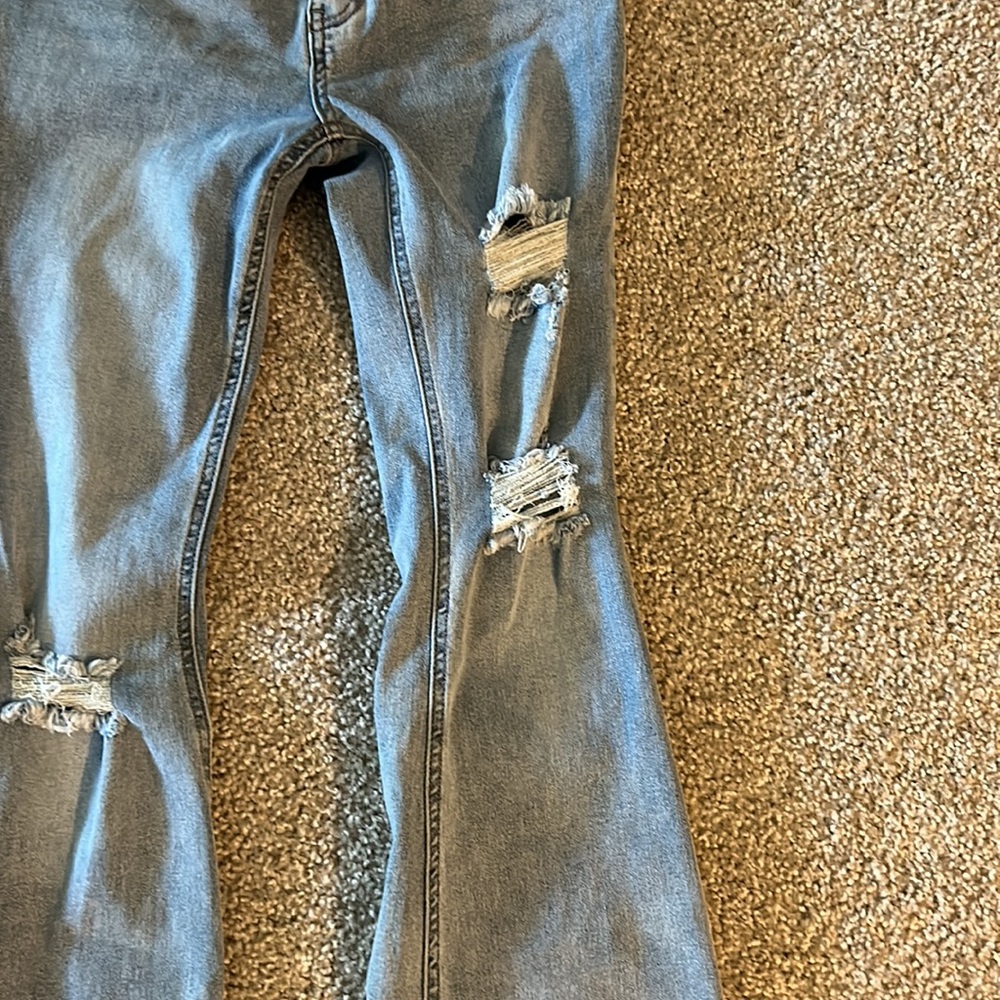 Women's Light Blue Flare Jeans - Picture 2 of 7